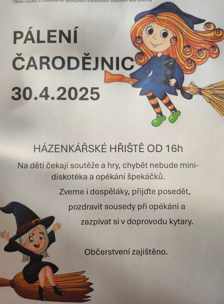 Plakát pálení čarodějnic